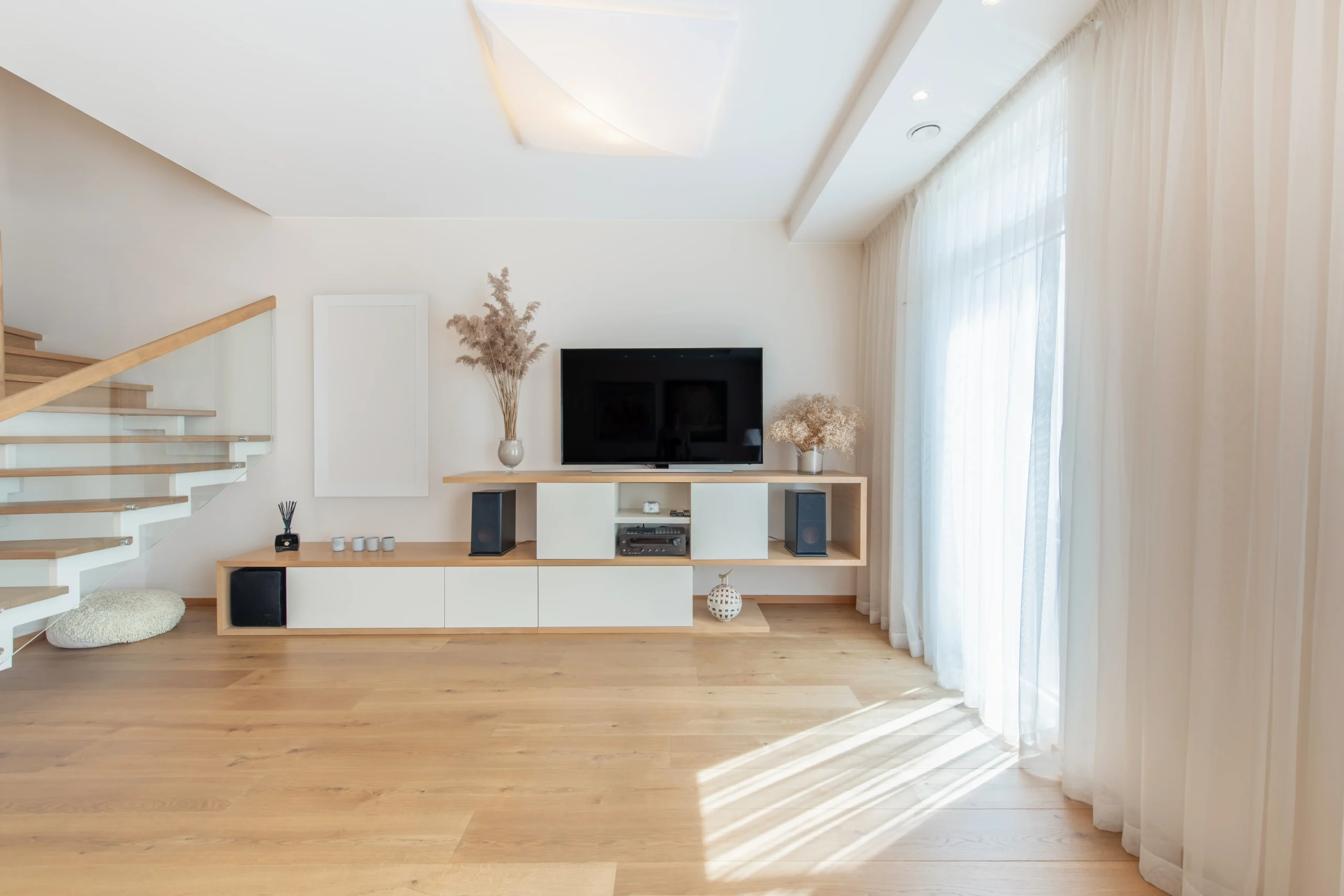 Modern Home Living Room Interior with TV