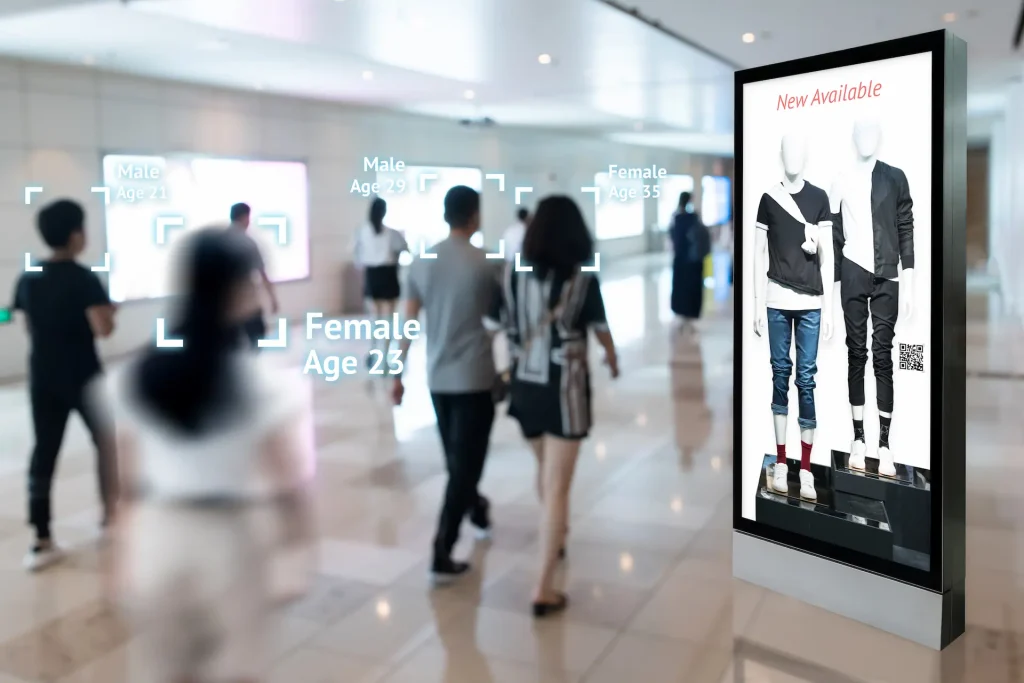 Intelligent Digital Signage, Interactive artificial intelligence digital advertisement in retail
