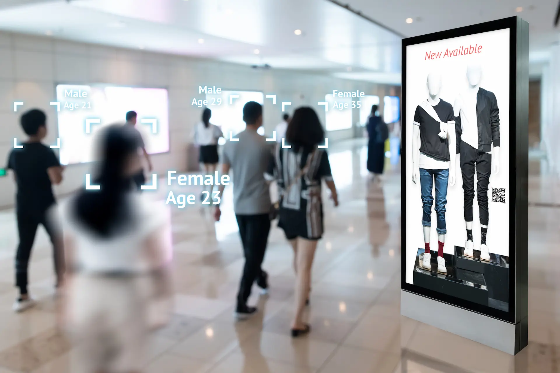 Intelligent Digital Signage, Interactive artificial intelligence digital advertisement in retail