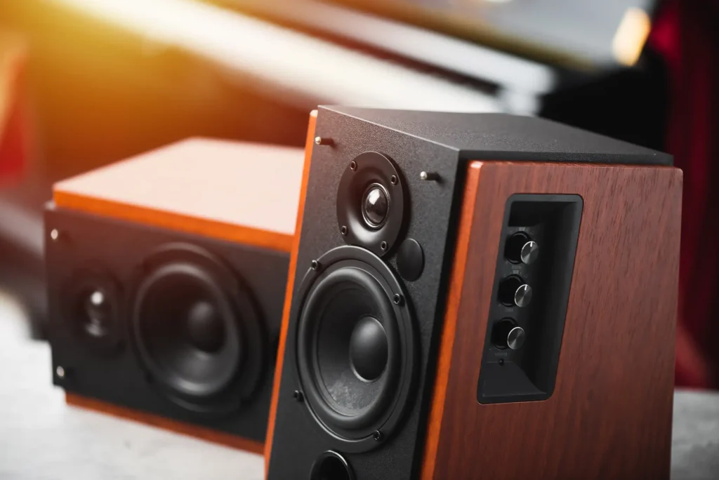 Wireless sound surround system speakers for converting wired speakers to wireless